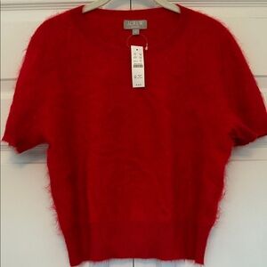 J. Crew Vibrant Red Short Sleeve Sweater